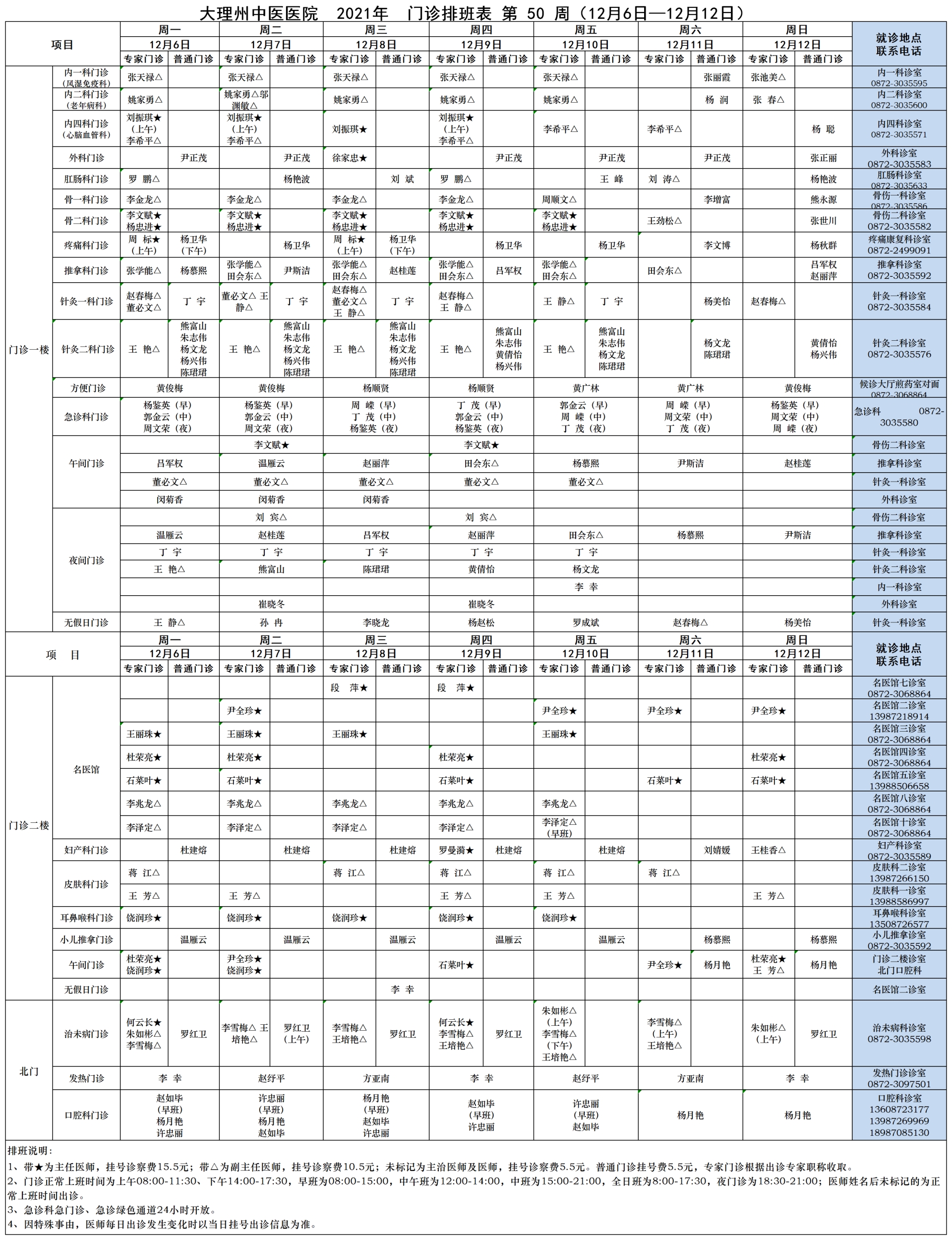 2021年12月6日-2021年12月12日门诊出诊表 -(1).png
